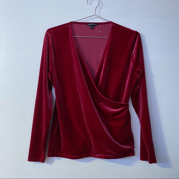 J. Crew Tops - J. Crew Mercantile Velvet Wrap Top in red